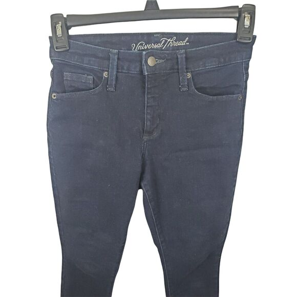 Universal Thread Jeans 4/27S Womens High Rise Skinny Leg Dark Wash Denim - Picture 3 of 7